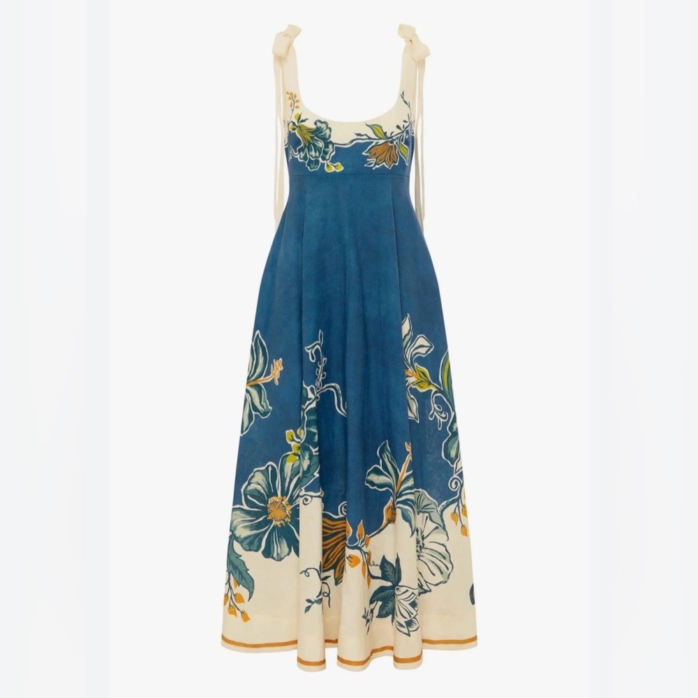 Floral Blue and White Maxi Dress